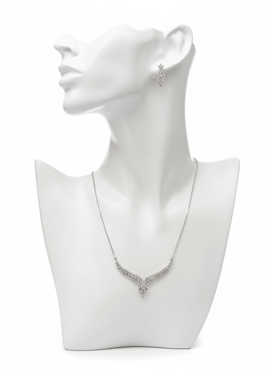 V - Shape Crystal Jewelry Set - Zambeel