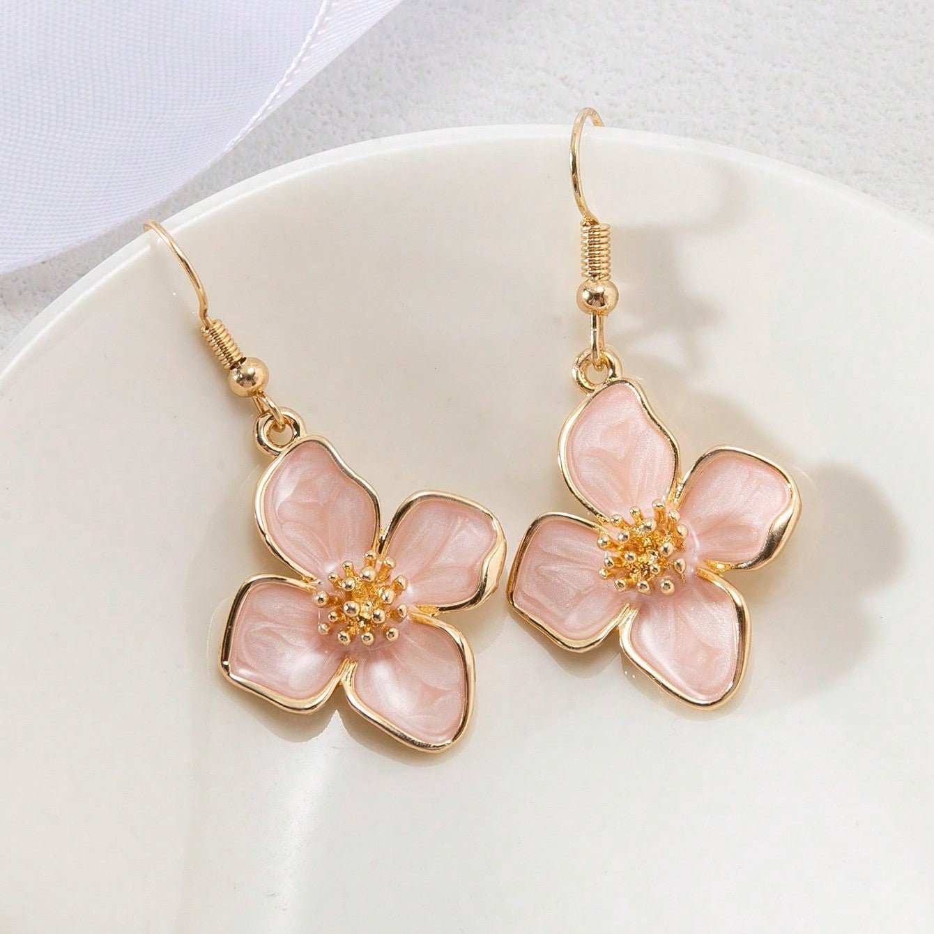 Vacation Camellia Earrings Plants Flowers - Zambeel
