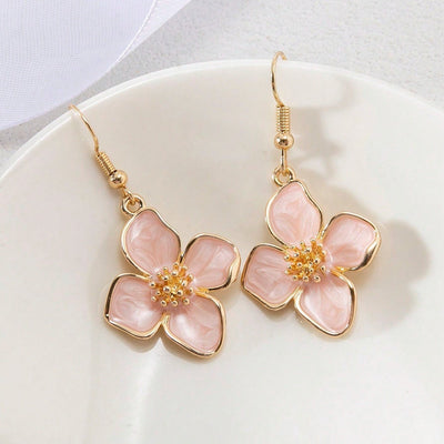 Vacation Camellia Earrings Plants Flowers - Zambeel
