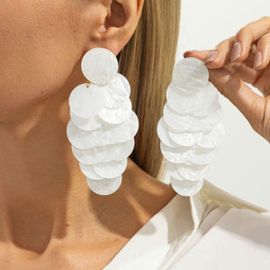 Vacation Multi - layer Disc Tassel Stud Earrings - Zambeel