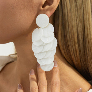 Vacation Multi - layer Disc Tassel Stud Earrings - Zambeel