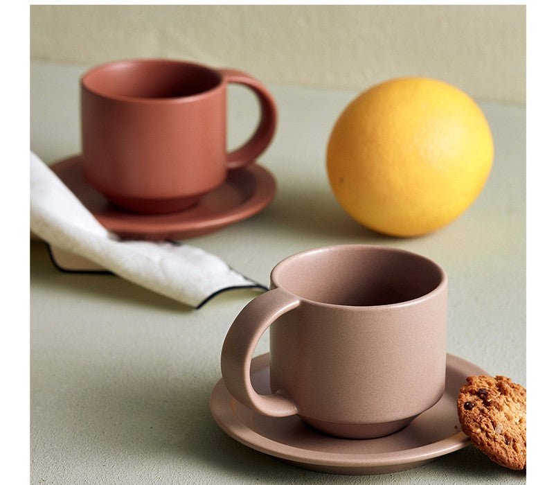 Velvet Ceramic Coffee Mug With Tray - Zambeel