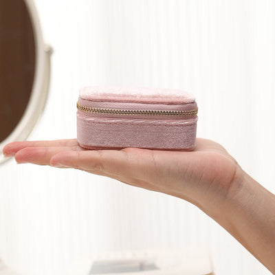 Velvet Travel Jewelry Storage Box Portable Ring Ear Stud Box - Zambeel