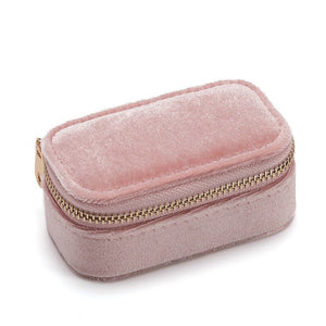 Velvet Travel Jewelry Storage Box Portable Ring Ear Stud Box - Zambeel