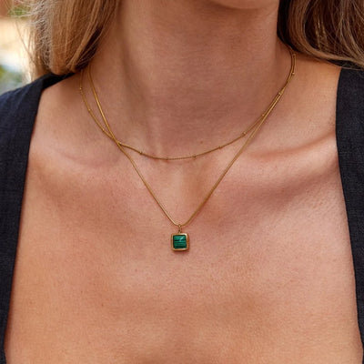 Versatile Titanium Steel Side - Clasp Bead Twist Necklace - Zambeel
