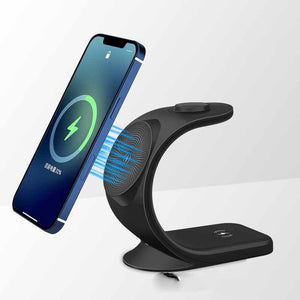 Vertical Three - in - one Magnetic Wireless Charger - Zambeel