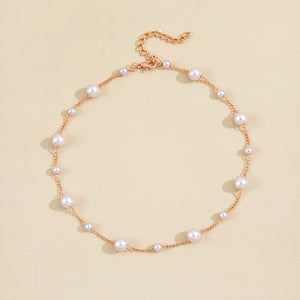 Vintage Pearl Clavicle Chain Female Simple - Zambeel