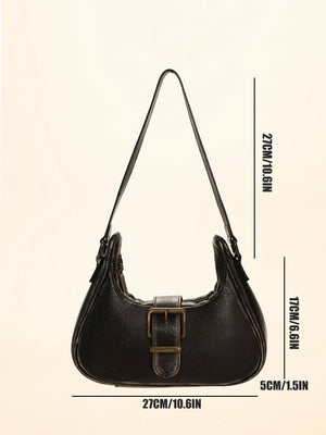 Vintage Vegetable Tanned Brushed Distressed Leather Pin Buckle Shoulder Bag - Zambeel