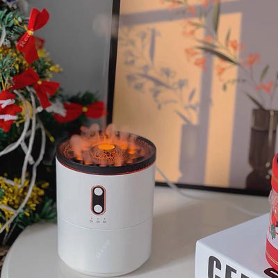 Volcanic Flame Aroma Essential Oil Diffuser USB Portable Jellyfish Air Humidifier Night Light Lamp Fragrance Humidifier - Zambeel