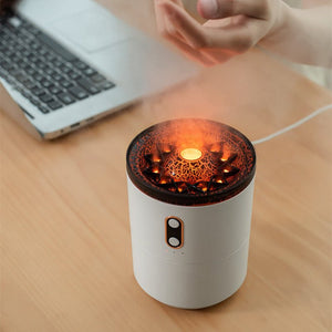 Volcanic Flame Aroma Essential Oil Diffuser USB Portable Jellyfish Air Humidifier Night Light Lamp Fragrance Humidifier - Zambeel