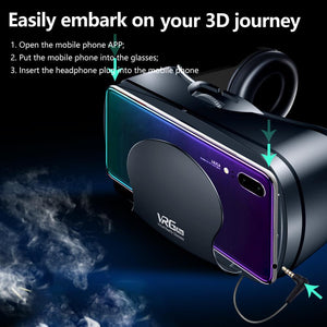 VR Helmet 3D Glasses Virtual Reality Support 0 - 800 Myopia For Smartphone Smart Phone Headset - Zambeel