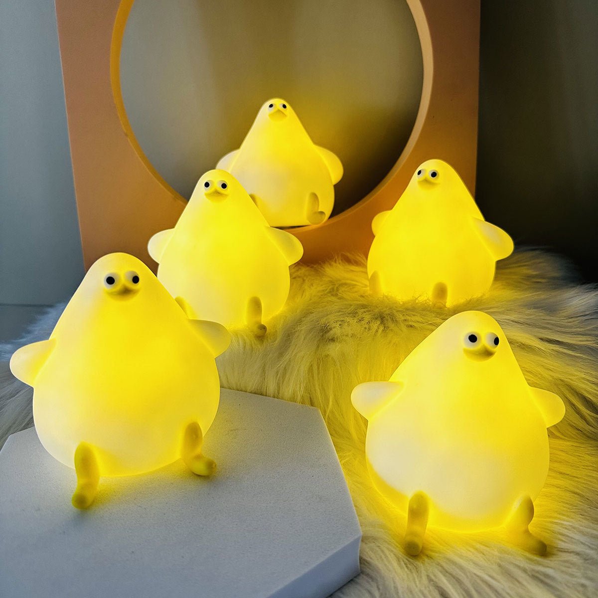 Warm Lovely Cute Cartoon Silicone Sea Gull Night Light With USB Charging Christmas Gifts Kids Grils Room Bedside Sleeping Lamp - Zambeel
