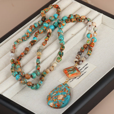 Water Drop Pendant Tassel Necklace Yoga - Zambeel