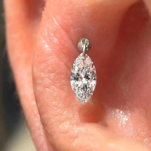 Water Drop Zircon Ear Studs High - Grade Silver Plated - Zambeel
