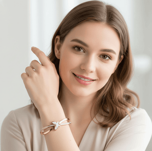 White Enamel Butterfly Bangle - Zambeel