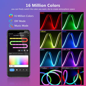 WiFi Smart DIY Modeling Music Neon Light With Music Light Bar Music Remote Control Horse Running Light - Zambeel