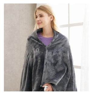 Winter Flannel Heated Blanket Cold Protection Body Warmer Usb Heated Warm Shawl Electric Heated Plush Blanket - Zambeel