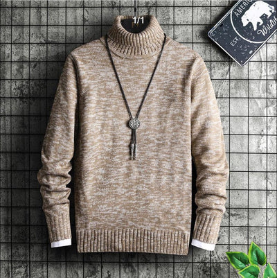 Winter New Men's Jacquard Reversible High Neck Sweater - Zambeel