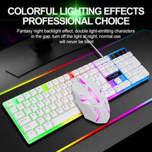 Wired Rainbow Backlit USB Interface Game Keyboard Ergonomic Game - Zambeel