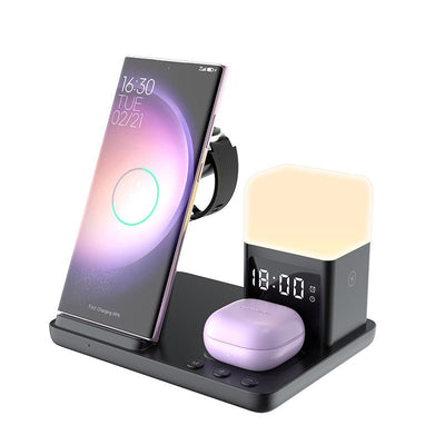 Wireless Charger 6 - in - 1 Small Night Lamp Alarm Clock - Zambeel
