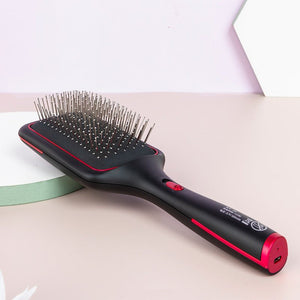 Wireless Charging Straight Hair Comb Negative Ion Blowing Vibration Beauty Supplies - Zambeel