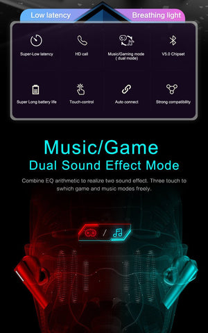 Wireless Gaming Bluetooth Headset Low Latency Luminous Gaming Headset - Zambeel