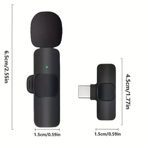 Wireless Lavalier Lapel Microphone For IPhone IPad Professional Wireless Clip Mic - Cordless Omnidirectional Condenser Recording Mic For Interview Video Podcast Vlog YouTube - Zambeel