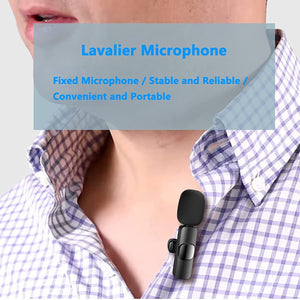 Wireless Lavalier Lapel Microphone For IPhone IPad Professional Wireless Clip Mic - Cordless Omnidirectional Condenser Recording Mic For Interview Video Podcast Vlog YouTube - Zambeel