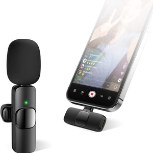 Wireless Lavalier Lapel Microphone For IPhone IPad Professional Wireless Clip Mic - Cordless Omnidirectional Condenser Recording Mic For Interview Video Podcast Vlog YouTube - Zambeel