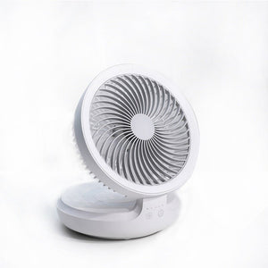 Wireless Suspended Air Circulation Fan USB Rechargeable Folding Electric Fan Night Light Touch Control 4 Wind Speed - Zambeel