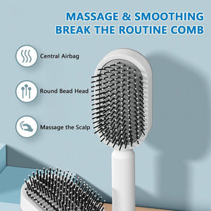 Women Fashion 3D Hair Growth Comb Hairbrush Self - Cleaning Hair Brush Self Cleaning Hair Brush For Women Massage Scalp Promote Blood Circulation Anti Hair Loss - Zambeel