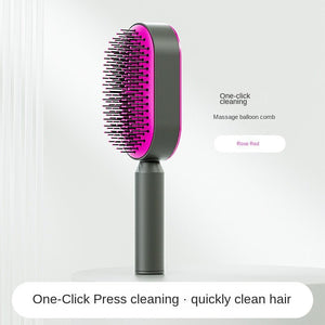 Women Fashion 3D Hair Growth Comb Hairbrush Self - Cleaning Hair Brush Self Cleaning Hair Brush For Women Massage Scalp Promote Blood Circulation Anti Hair Loss - Zambeel