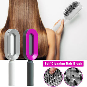 Women Fashion 3D Hair Growth Comb Hairbrush Self - Cleaning Hair Brush Self Cleaning Hair Brush For Women Massage Scalp Promote Blood Circulation Anti Hair Loss - Zambeel