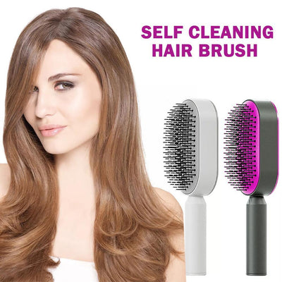 Women Fashion 3D Hair Growth Comb Hairbrush Self - Cleaning Hair Brush Self Cleaning Hair Brush For Women Massage Scalp Promote Blood Circulation Anti Hair Loss - Zambeel