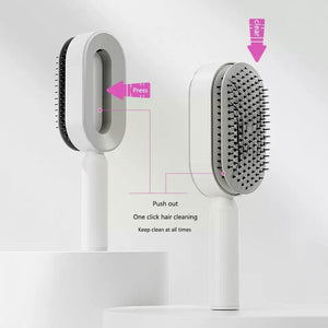 Women Fashion 3D Hair Growth Comb Hairbrush Self - Cleaning Hair Brush Self Cleaning Hair Brush For Women Massage Scalp Promote Blood Circulation Anti Hair Loss - Zambeel