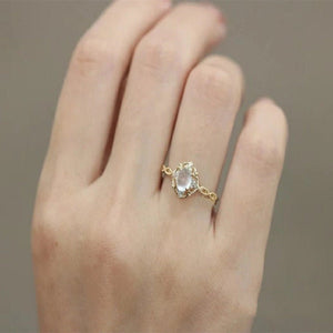 Womens Adjustable Ring With Luxurious Romantic Moonstone - Zambeel