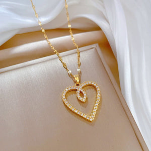 Women's All - match Clavicle Chain Titanium Steel - Zambeel