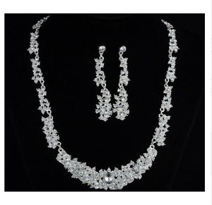 Womens Alloy Necklace And Earrings Two - Piece Set - Zambeel