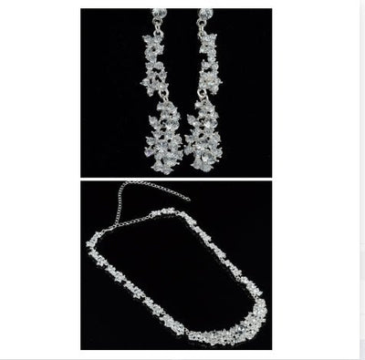 Womens Alloy Necklace And Earrings Two - Piece Set - Zambeel