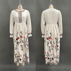 Women's Bohemian Retro Long - Sleeve Maxi Dress - Zambeel