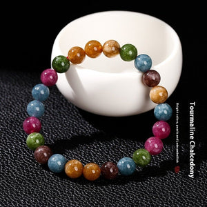 Women's Candy Color Fashion Round Bead Jade Marrow Bracelet - Zambeel