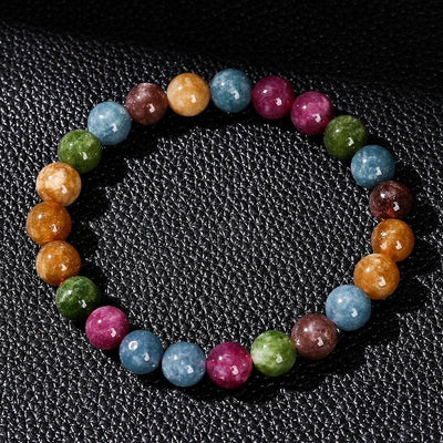 Women's Candy Color Fashion Round Bead Jade Marrow Bracelet - Zambeel