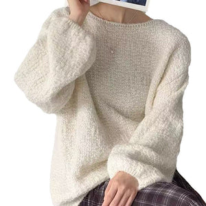 Womens Cozy Versatile Relaxed - fit Pullover Sweater - Zambeel