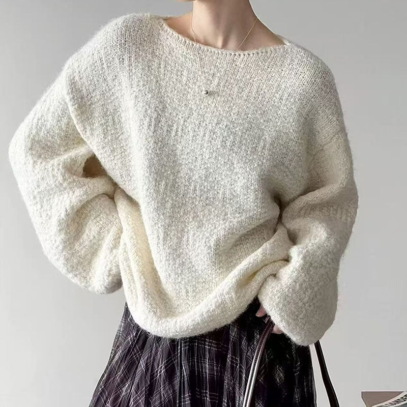 Womens Cozy Versatile Relaxed - fit Pullover Sweater - Zambeel