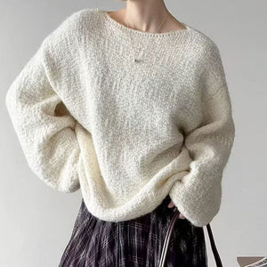 Womens Cozy Versatile Relaxed - fit Pullover Sweater - Zambeel