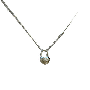 Women's Double - Layer Chain Heart - Shape Lock Necklace S925 Sterling Silver - Zambeel