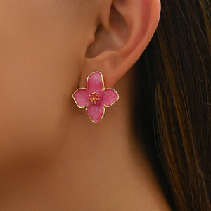 Women's Earrings Flower Flower Oiling Design - Zambeel