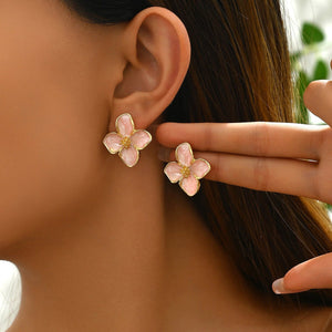 Women's Earrings Flower Flower Oiling Design - Zambeel