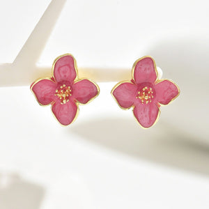 Women's Earrings Flower Flower Oiling Design - Zambeel