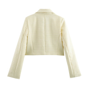 Women's Fashion Design Short Tweed Blazer - Zambeel